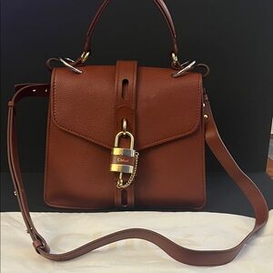 Chloe Aby Medium Leather Shoulder Bag, Brown